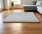 3D Beige Checked Bliss Memory Foam Sensory Djinn Rug – 100 x 150 cm