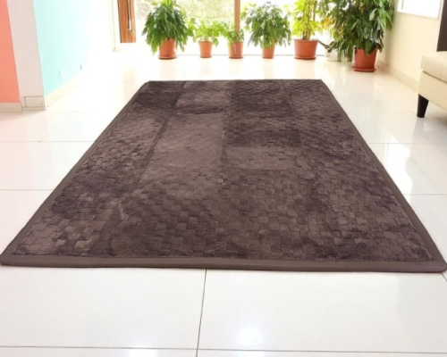 Brown 3D Brown Memory Foam Sensory Djinn Rug – 300 x 200 cm - Image 1