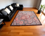 Crimson Swirl Memory Foam Sensory Djinn Rug – 200 x 200 cm