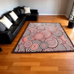 Crimson Swirl Memory Foam Sensory Djinn Rug – 200 x 200 cm