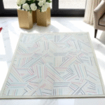 Geo Lines Memory Foam Sensory Djinn Rug – 200 x 200 cm