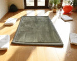 Olive Green Elegance Memory Foam Sensory Djinn Rug – 100 x 150 cm